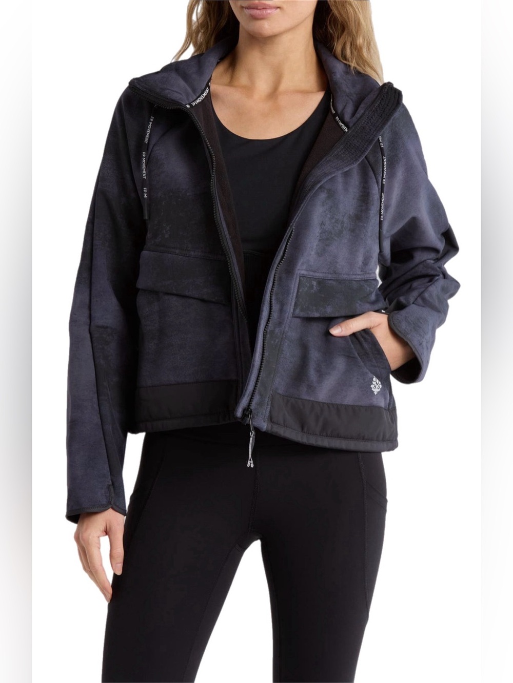 NWT Free People Movement Canyon Crushin' 2.0 Jacket Medium Black